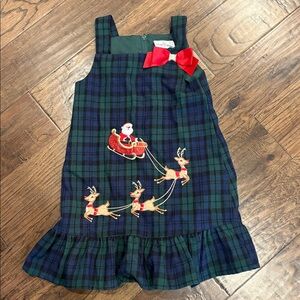 Rare Editions Girls Vintage Tartan Plaid Bow Christmas Dress